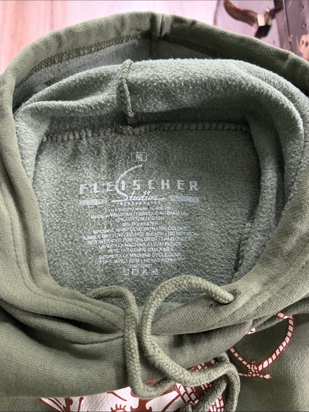 Green 'Howdy' Cartoon Graphic Hoodie Sweatshirt - Picture 2 of 2